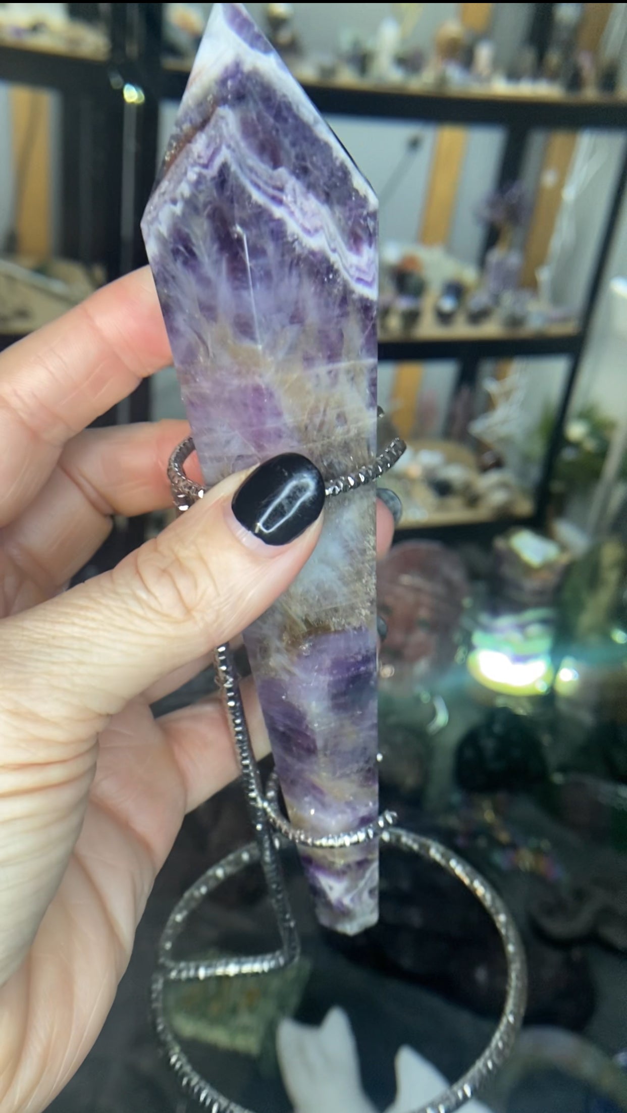Amethyst wand on stand