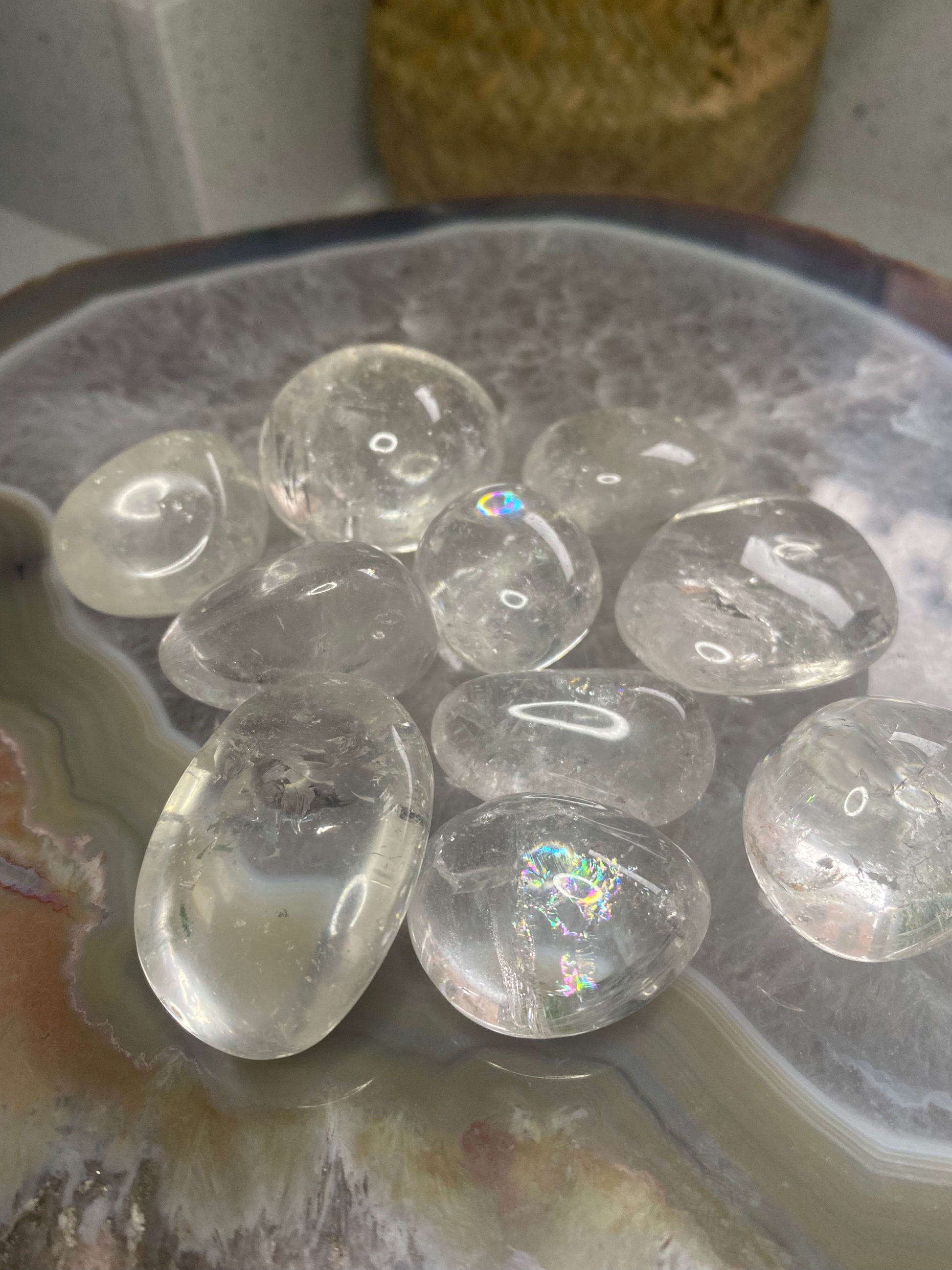 Clear Quartz tumble stone