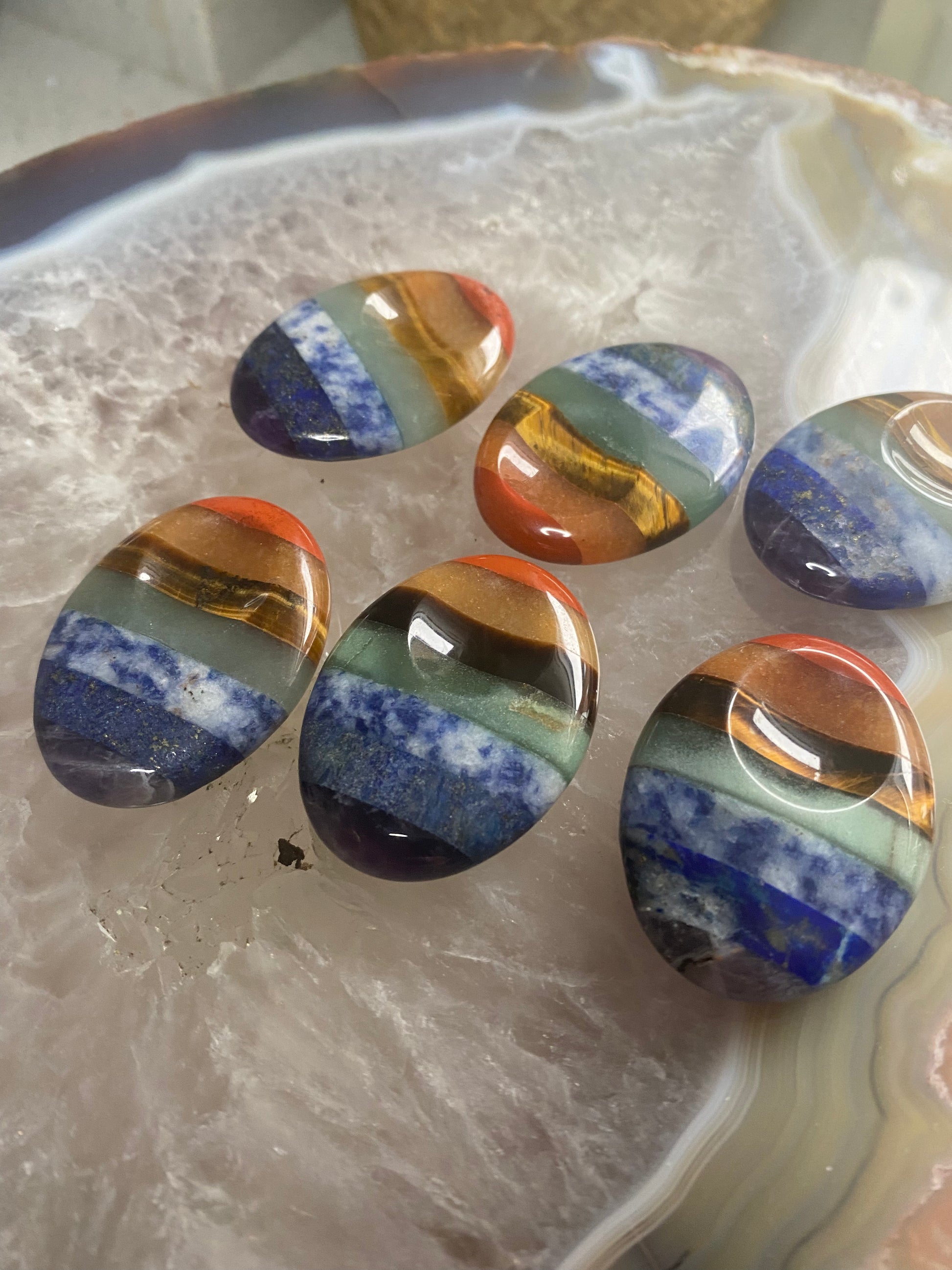 Chakra thumb stones