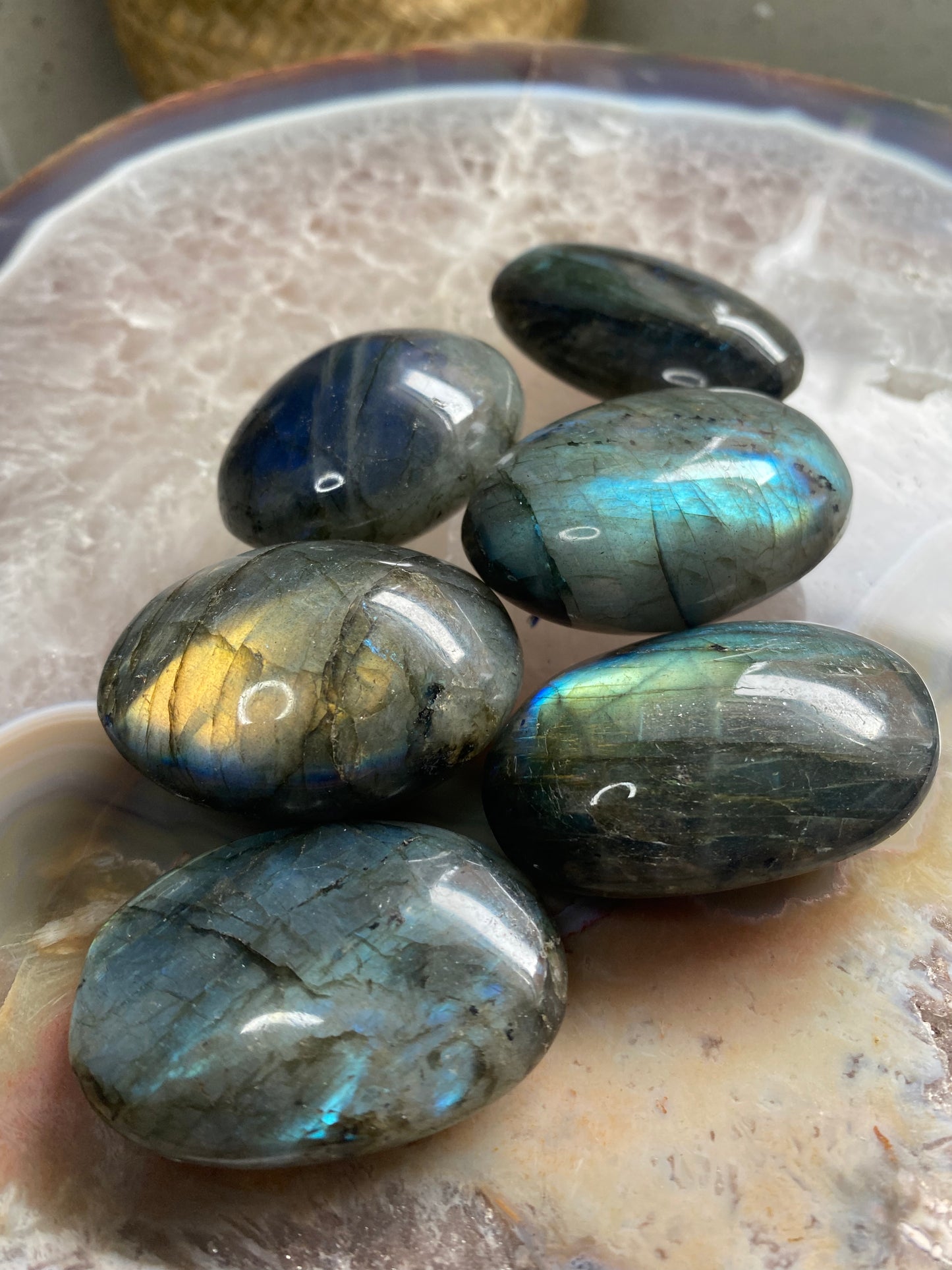 Labradorite palm stone