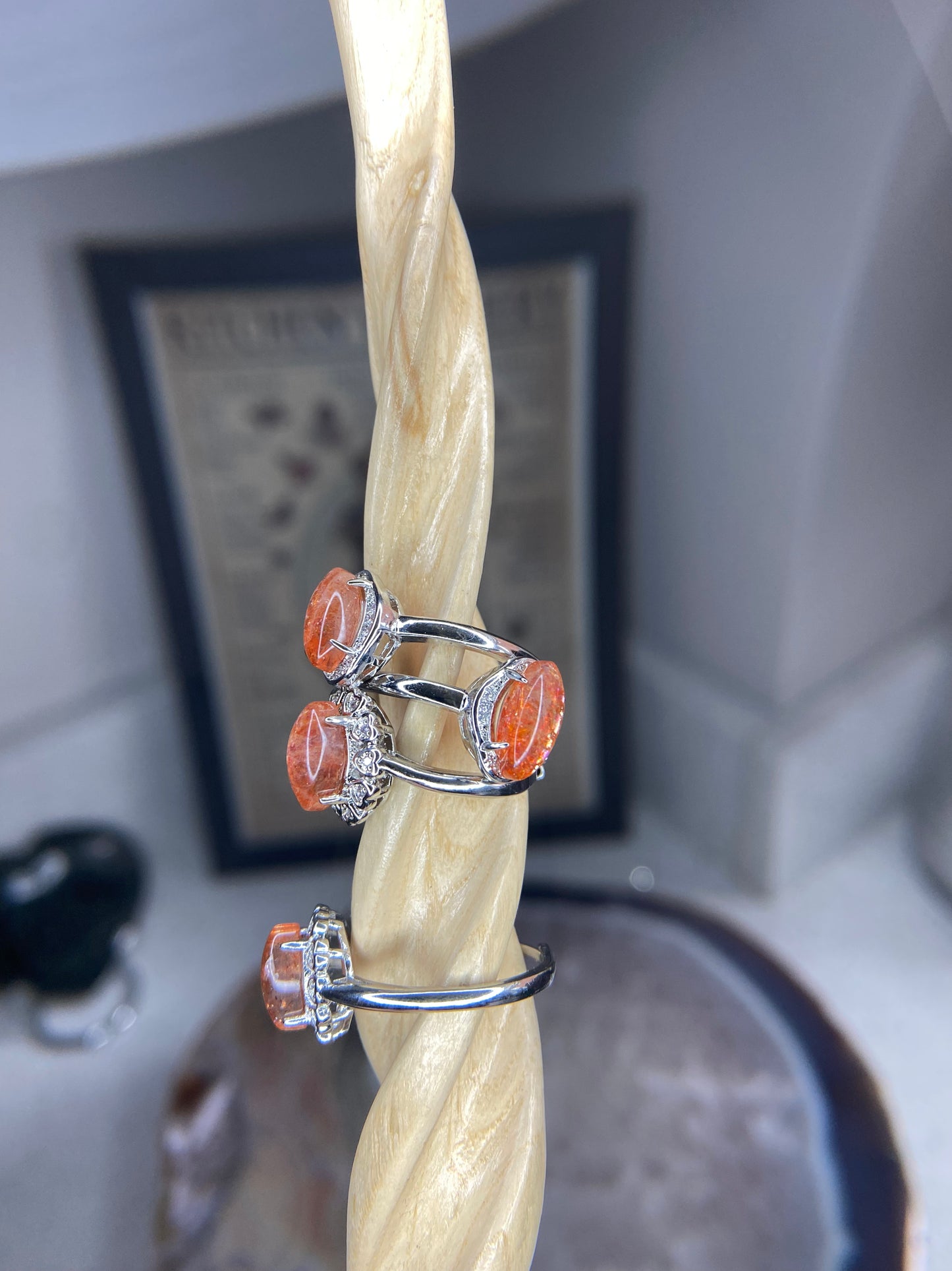 Golden sunstone ring