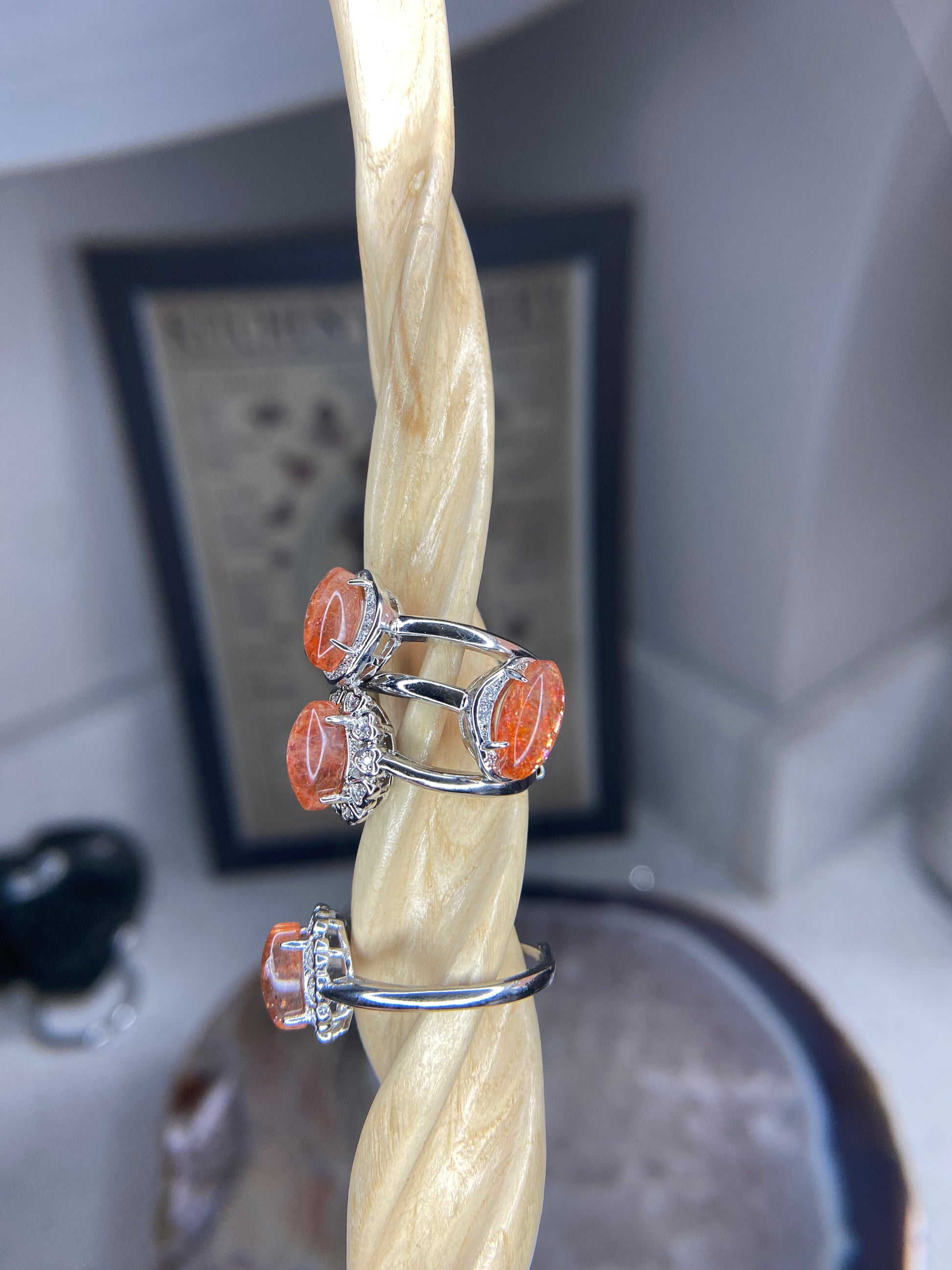 Golden sunstone ring
