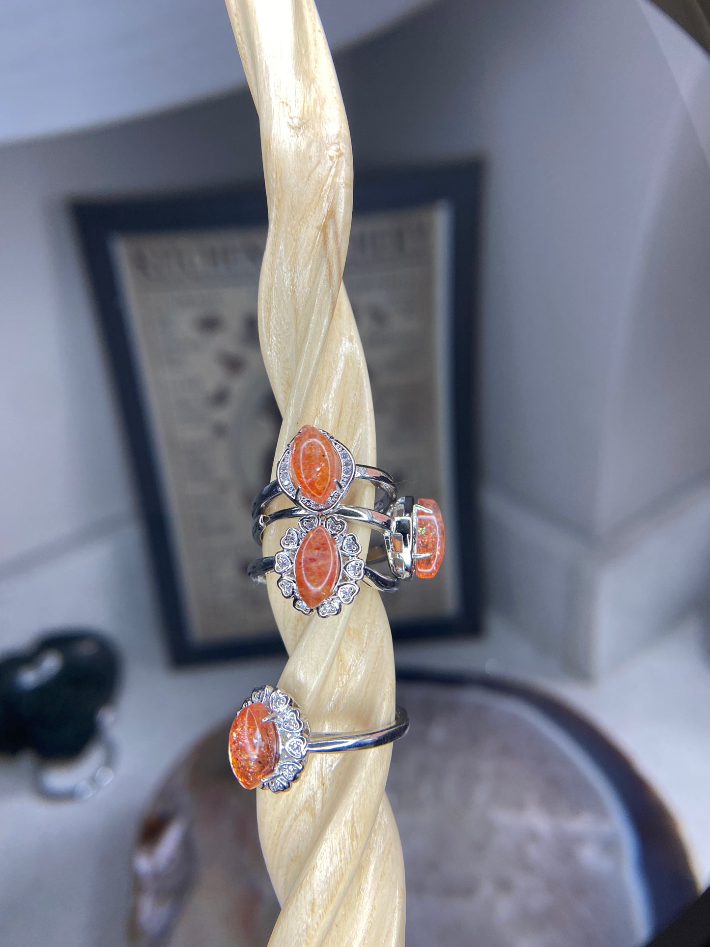 Golden sunstone ring