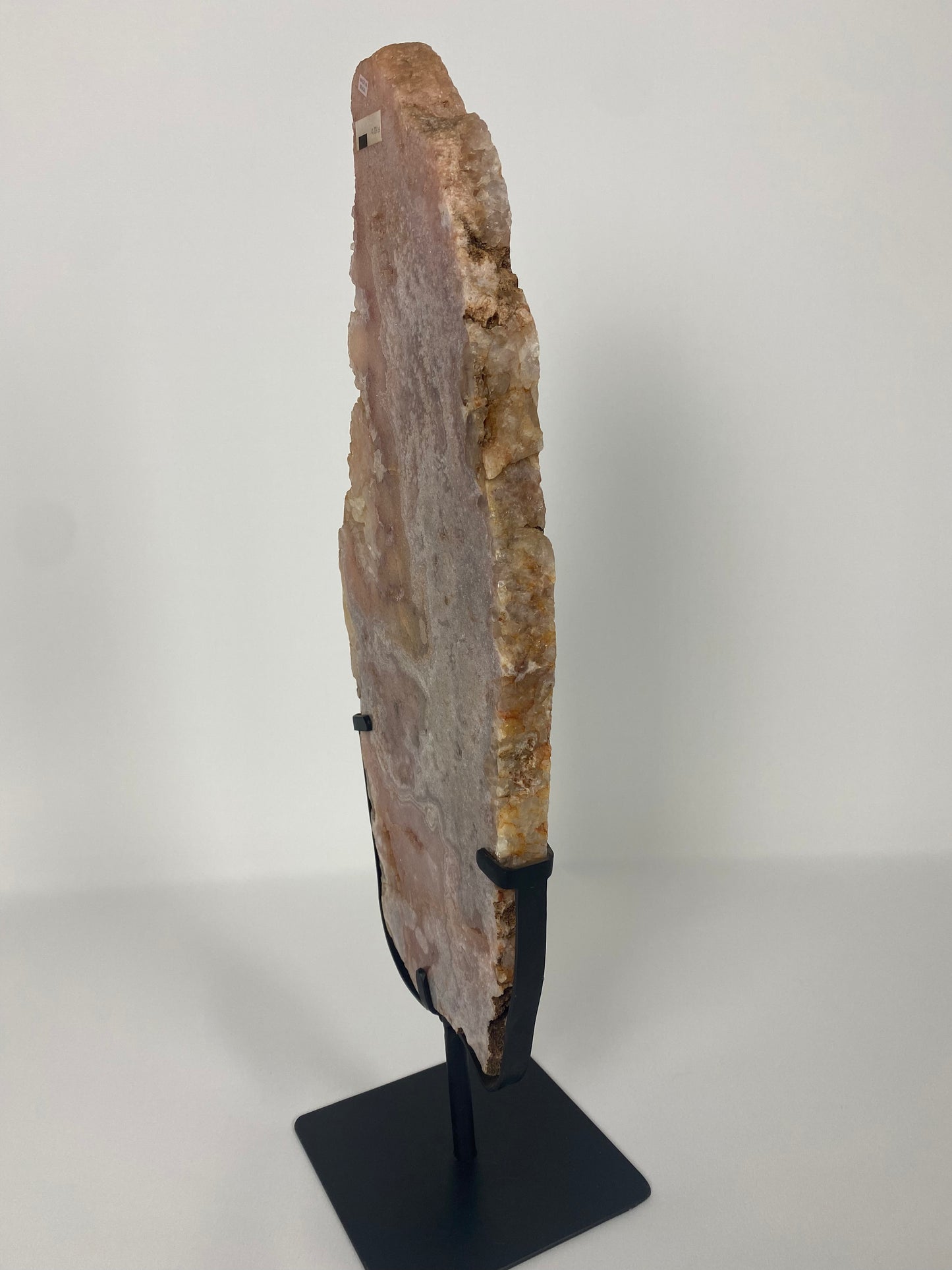 Pink Amethyst slab on stand