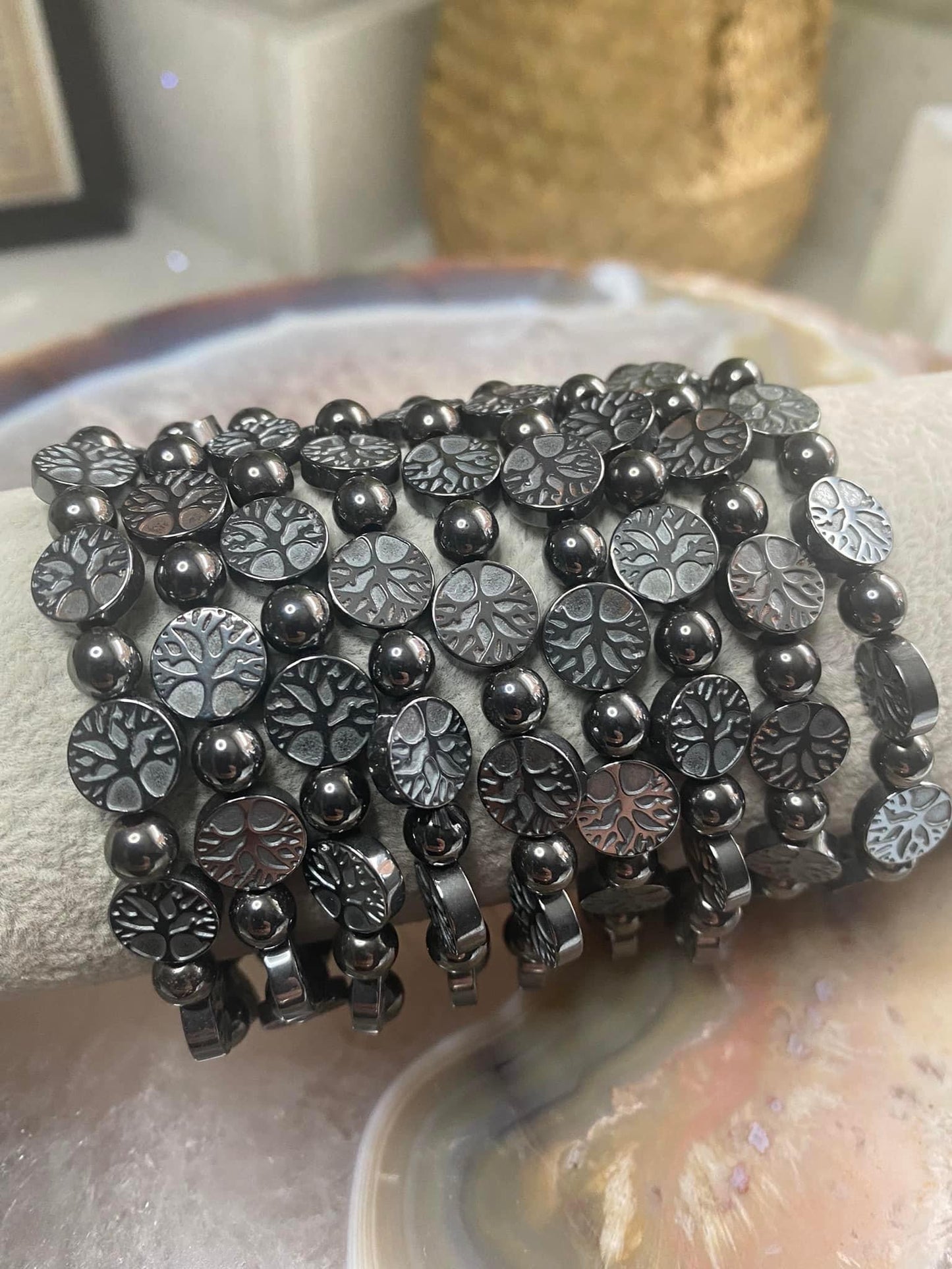 Hematite tree of life bracelet