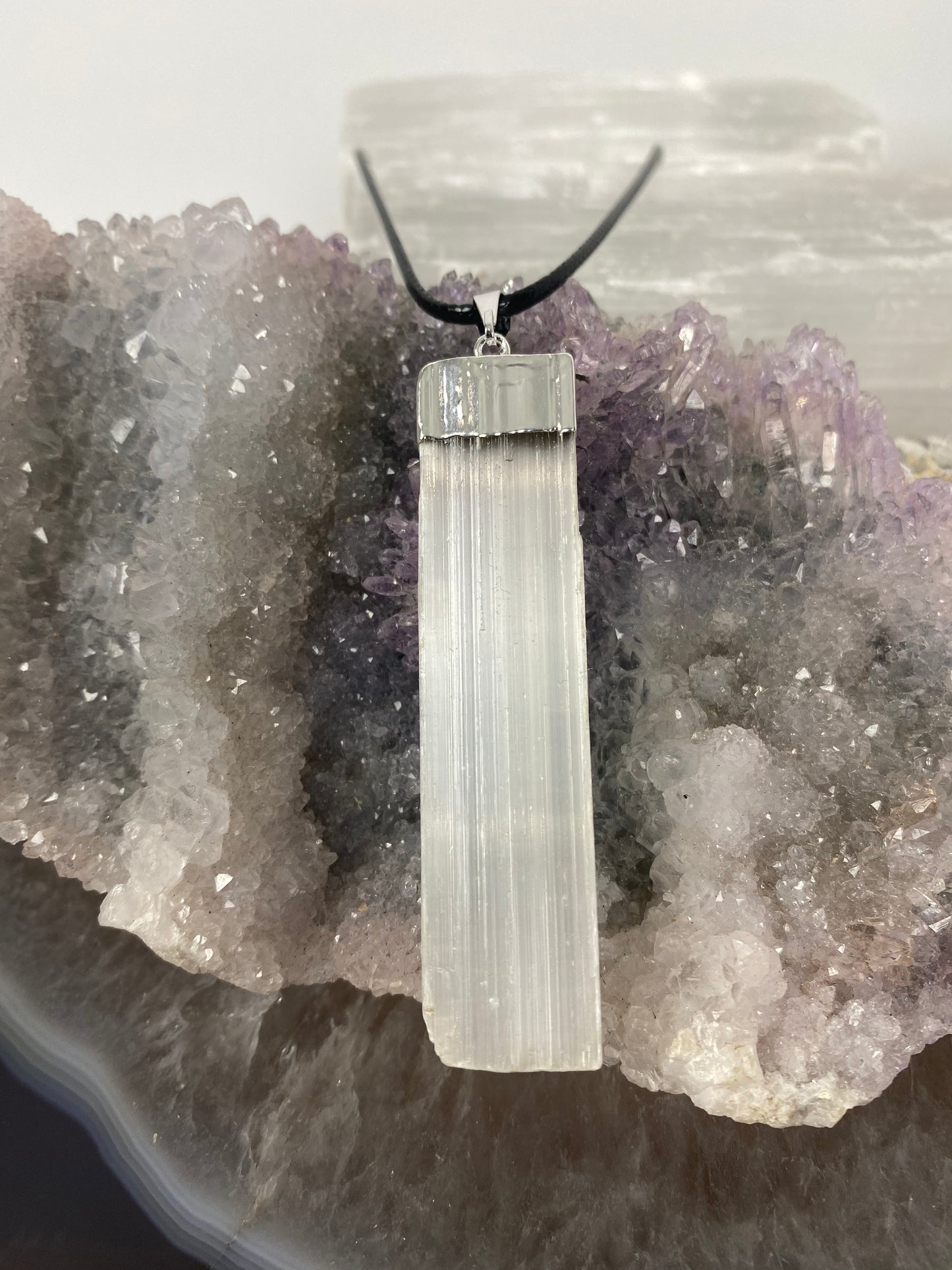 Selenite pendants