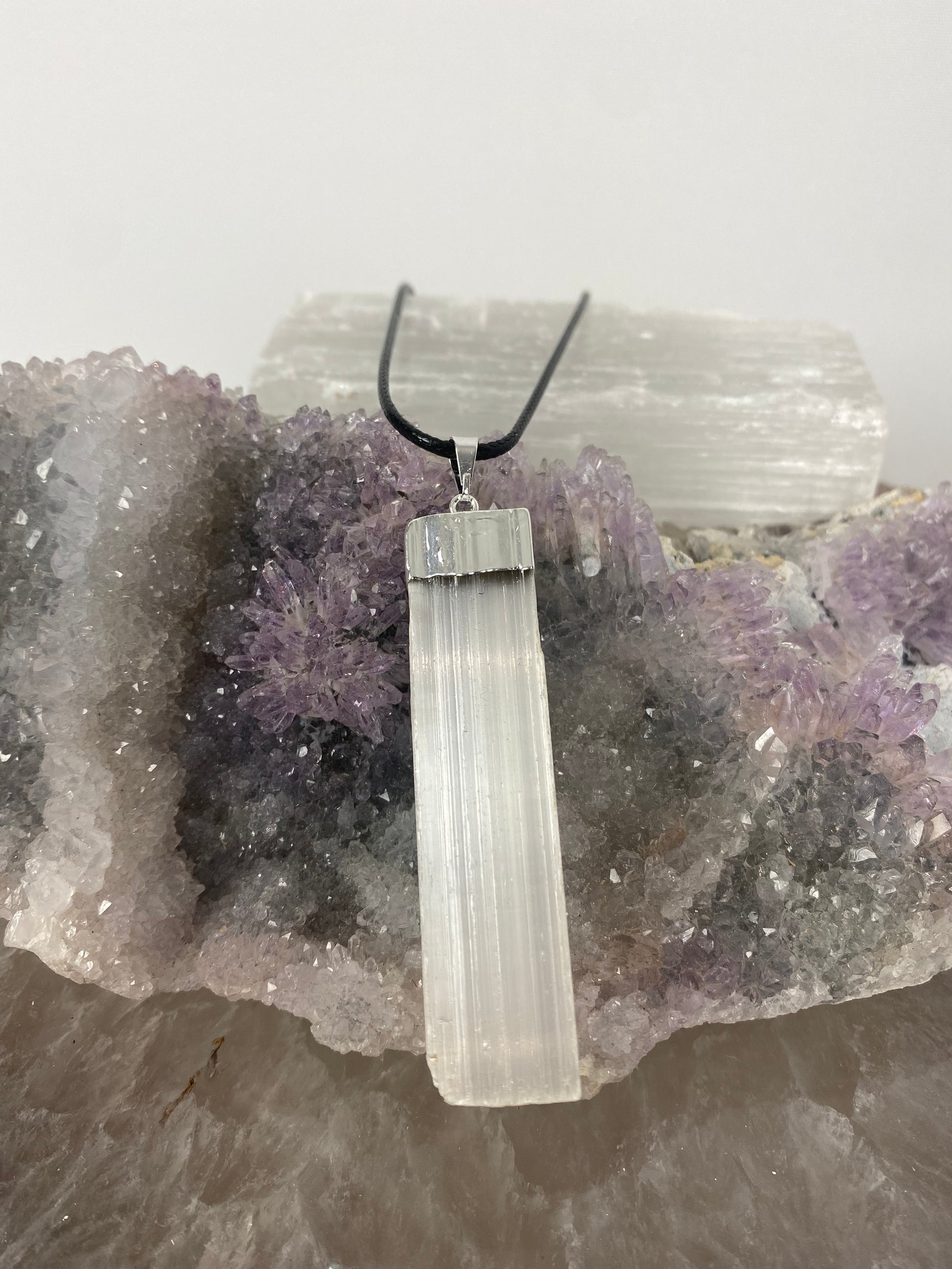 Selenite pendants