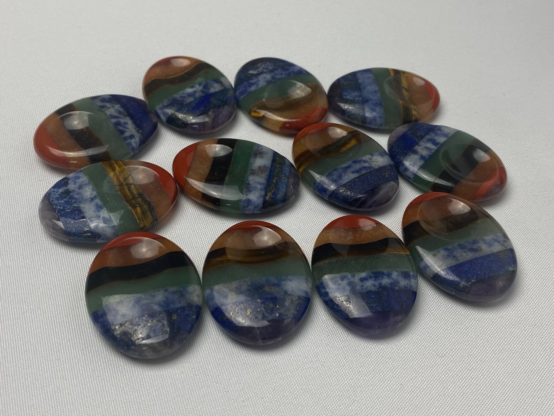 Chakra thumb stones