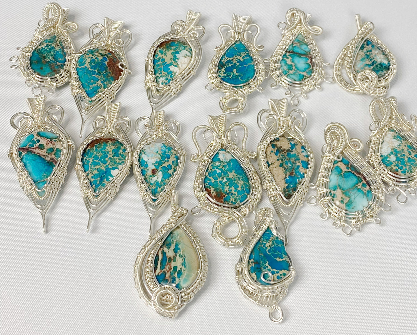 Sea sediment Jasper wire wrap