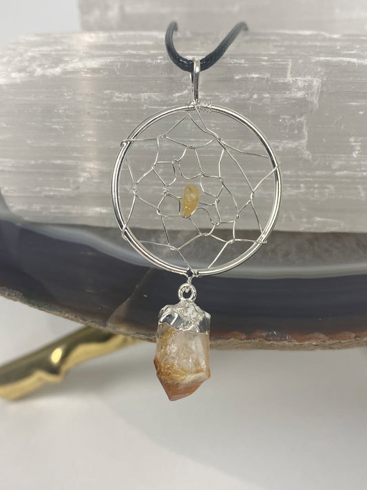 Citrine dream catcher necklacelaurasauraonline