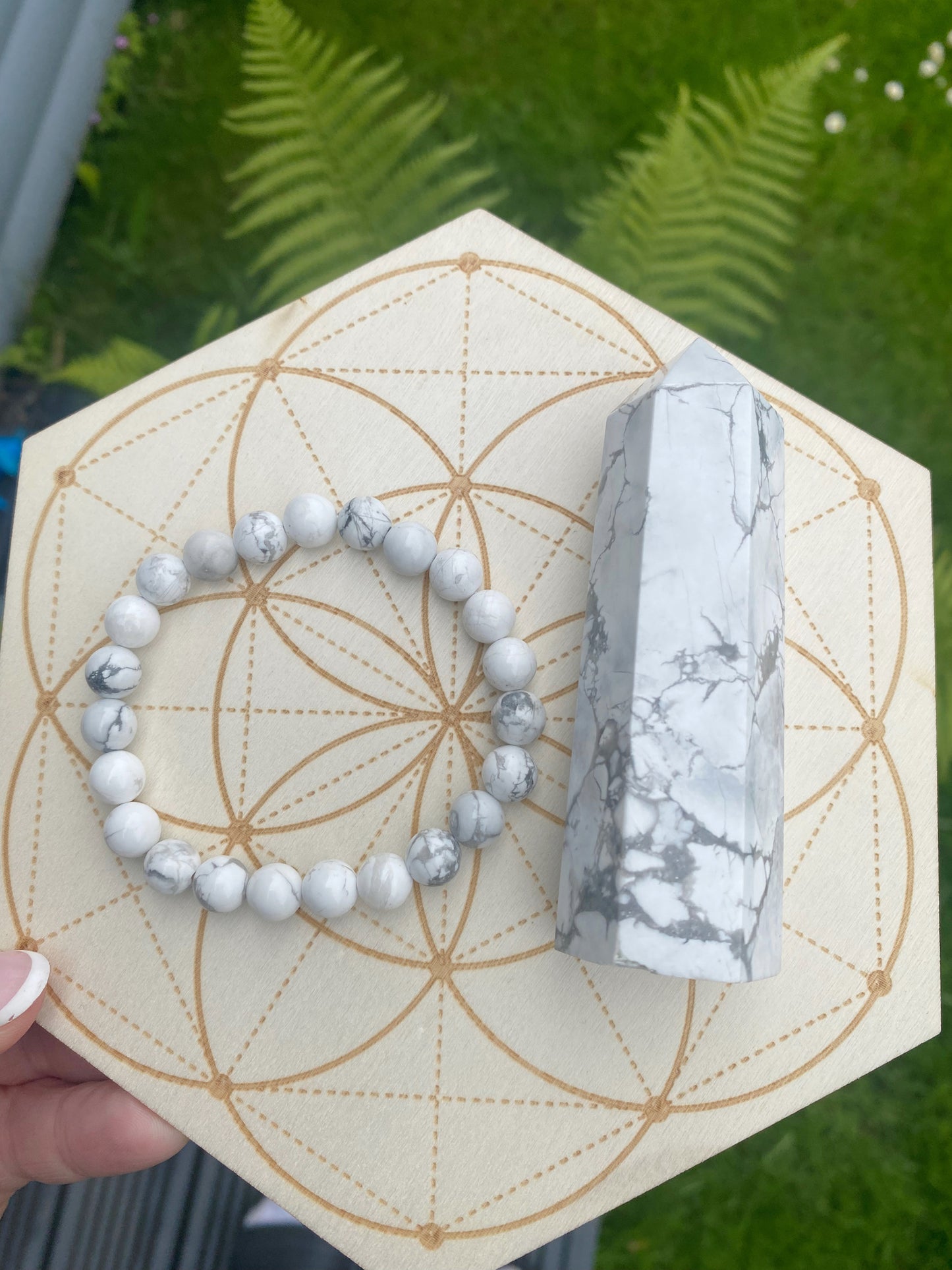 Howlite tower and bracelet set