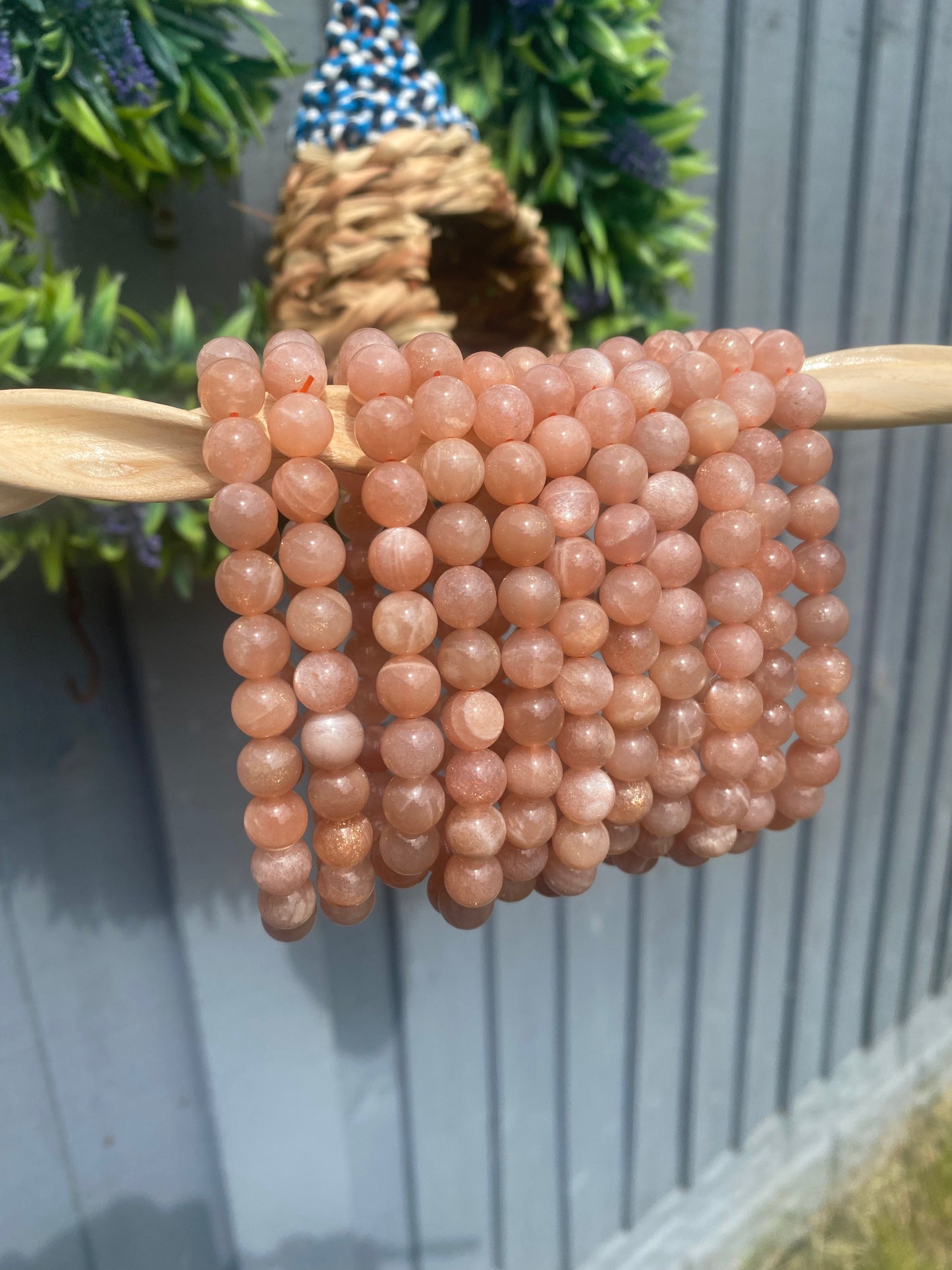 Peach moonstone bracelet