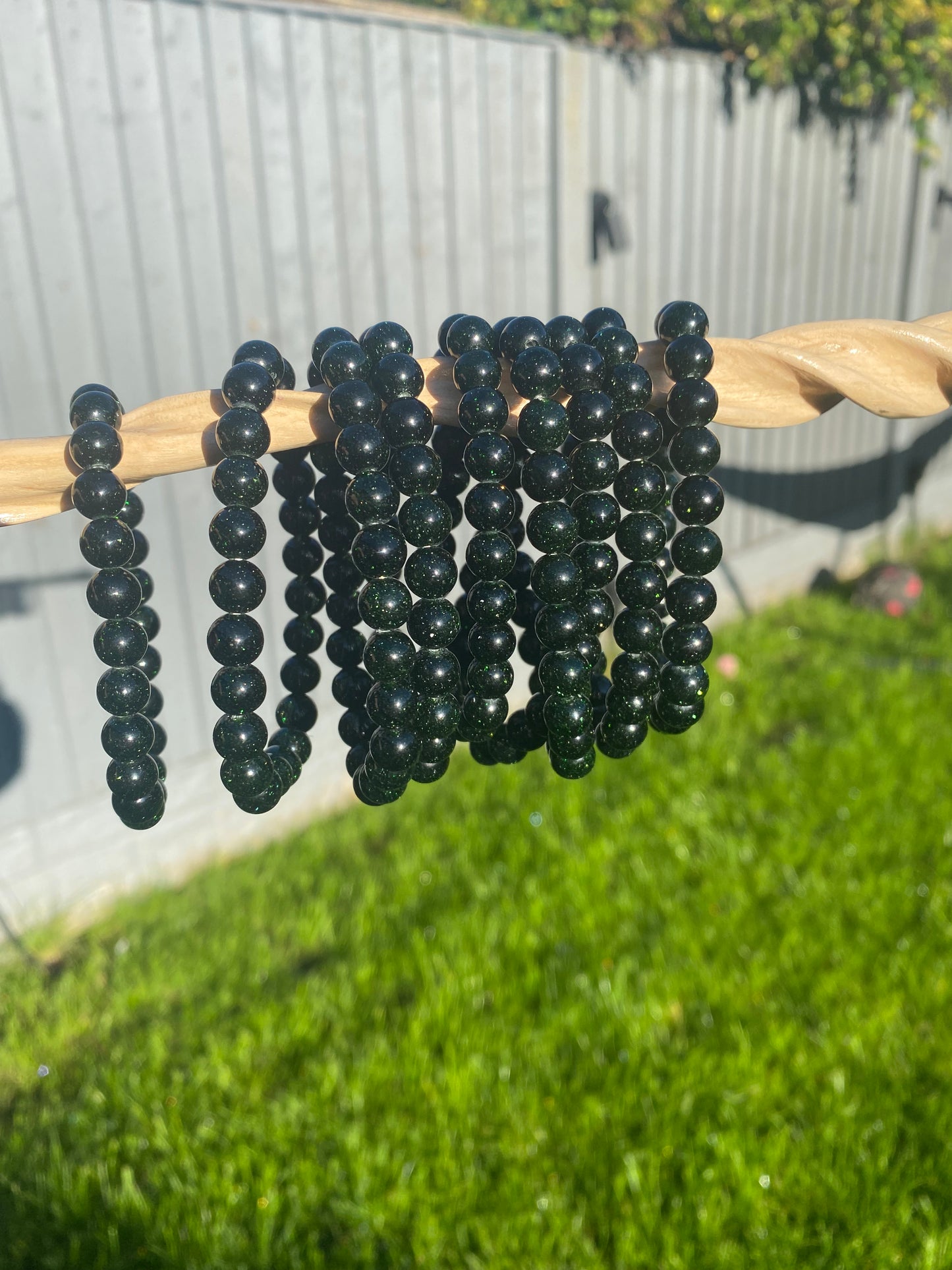 Green sandstone bracelet