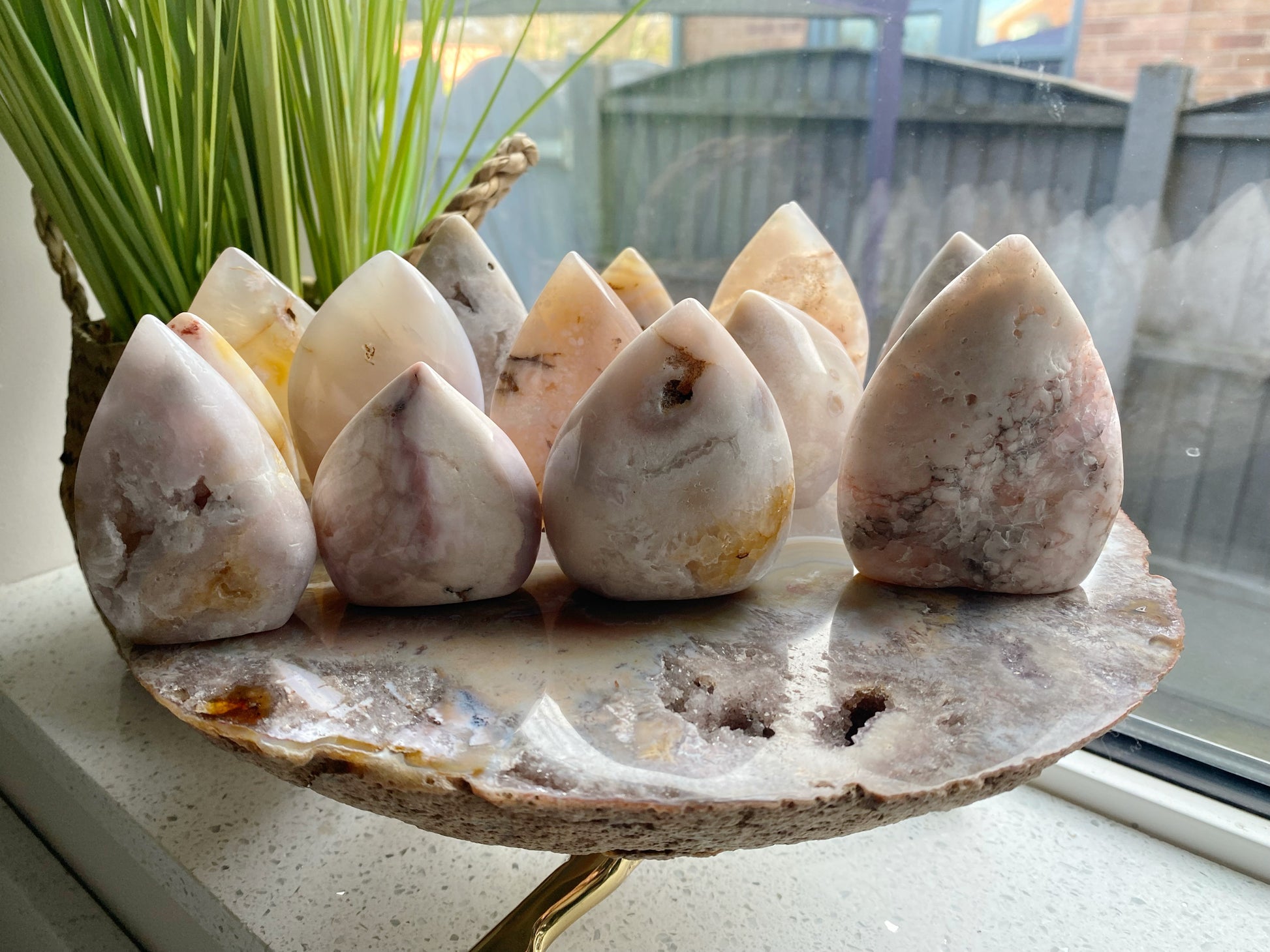 Flower agate free form