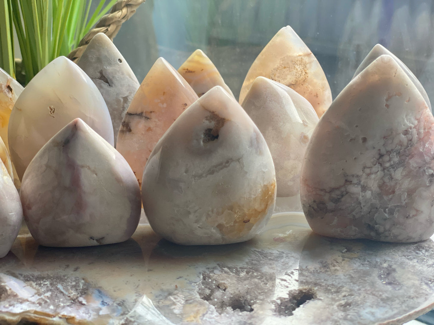 Flower agate free form