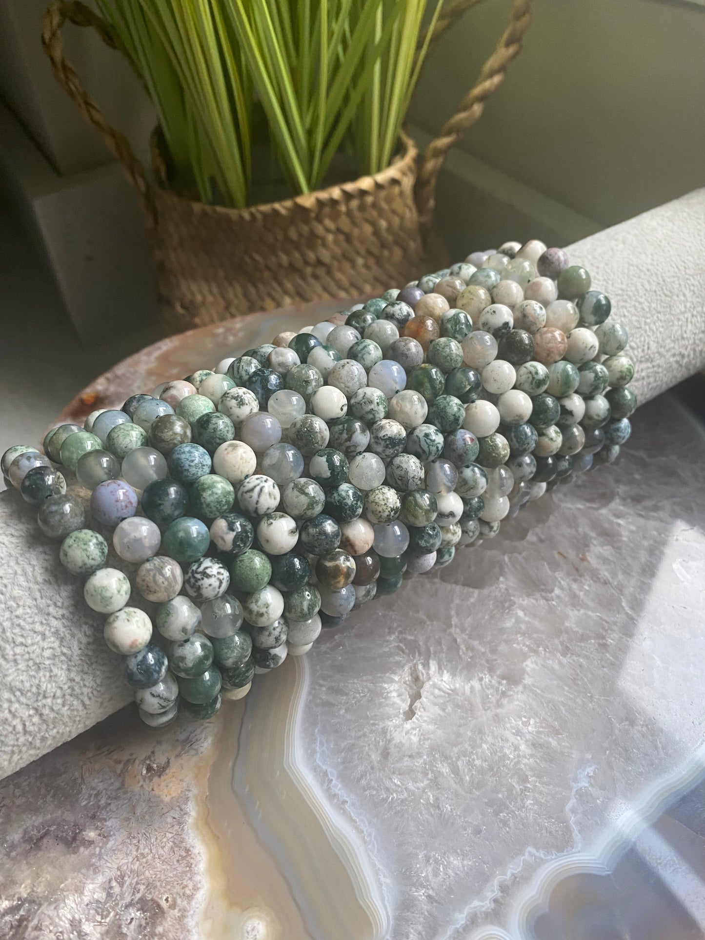 Green moss agate bracelet