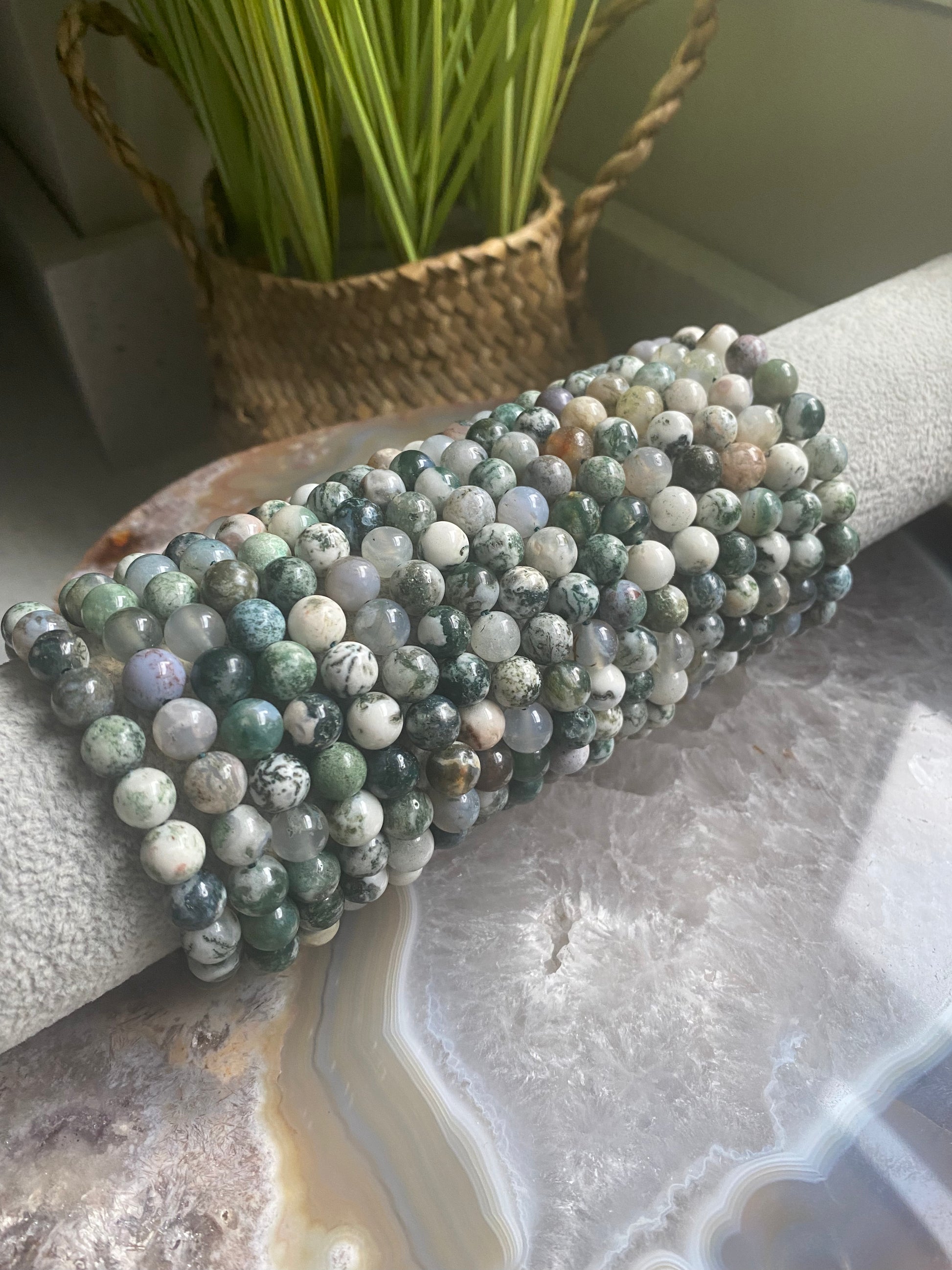 Green moss agate bracelet