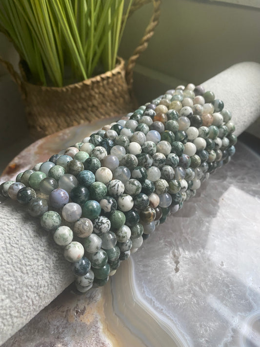 Green moss agate bracelet