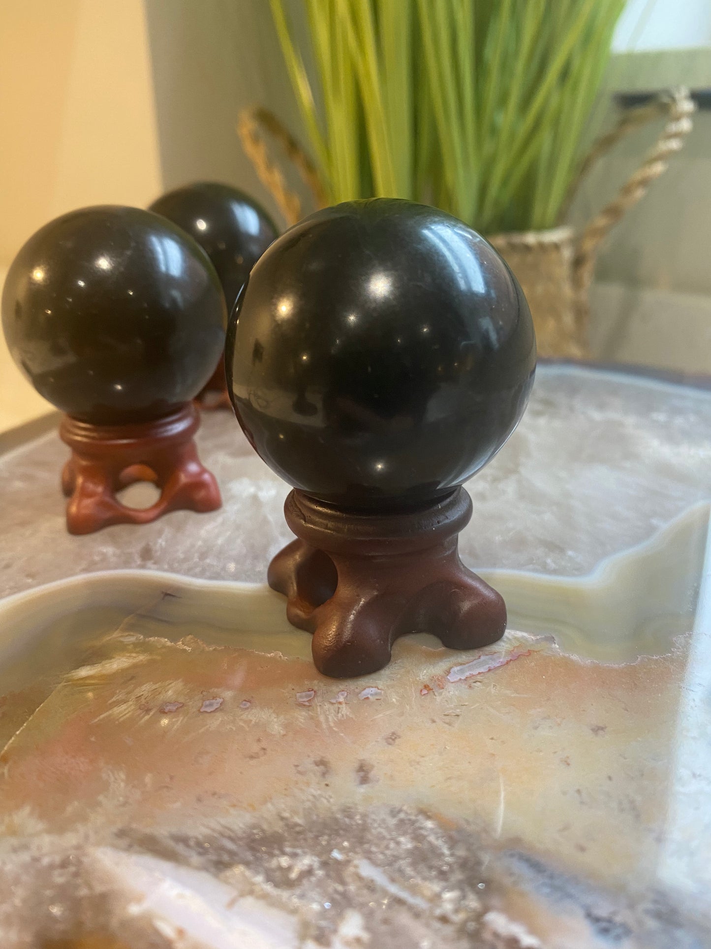 Black tourmaline sphere