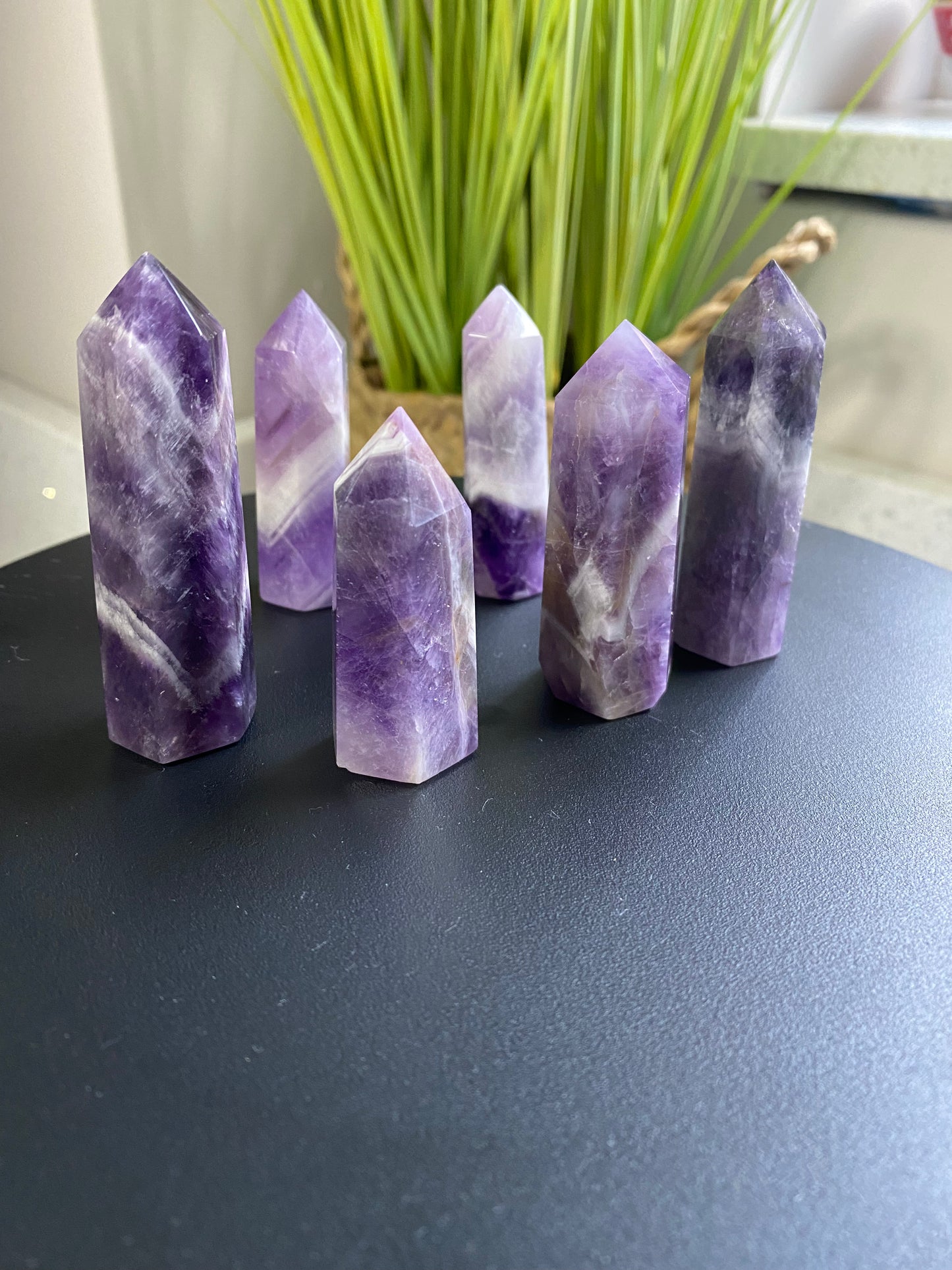Chevron amethyst tower