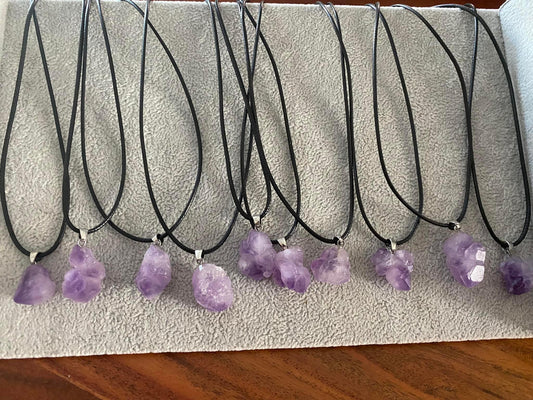 Amethyst nugget pendants