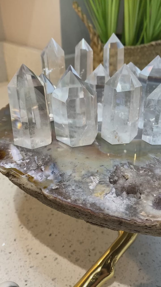 Clear quartz tower