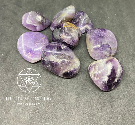 Chevron amethyst large tumble stone
