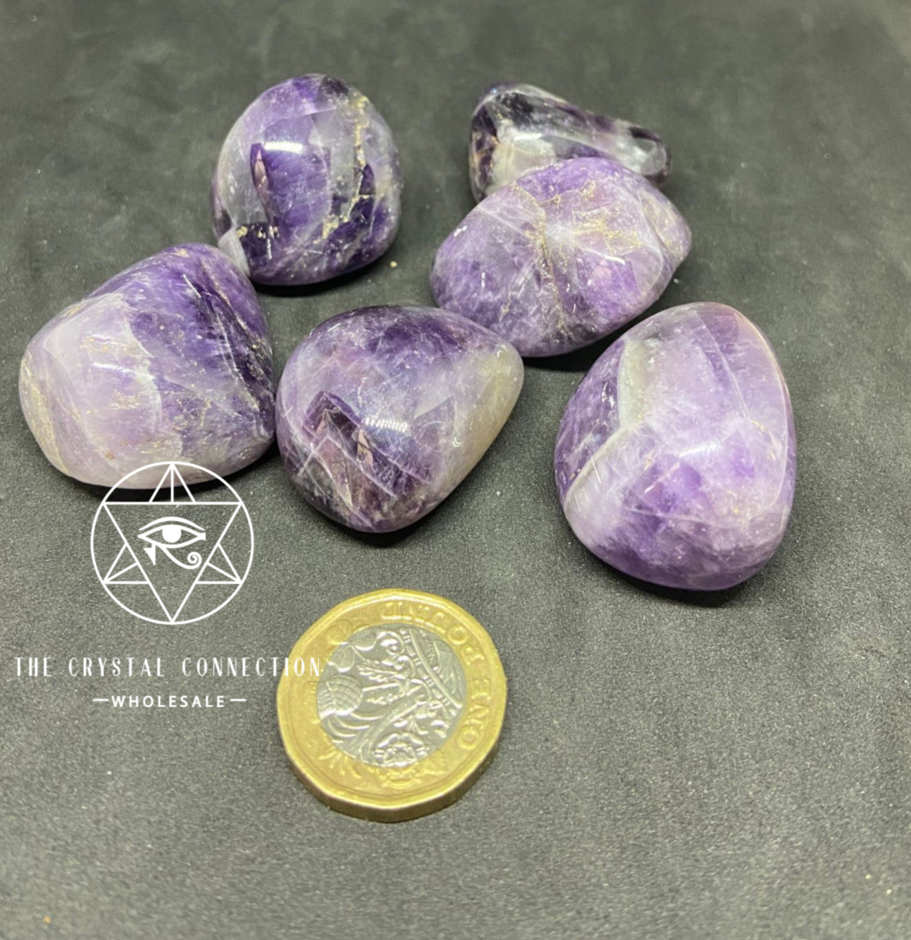 Chevron amethyst large tumble stone