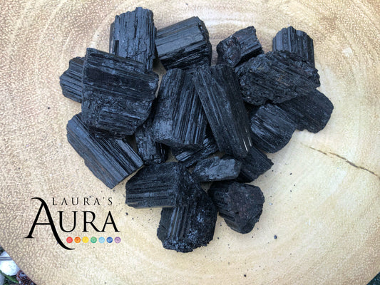 Rough black tourmaline chunks