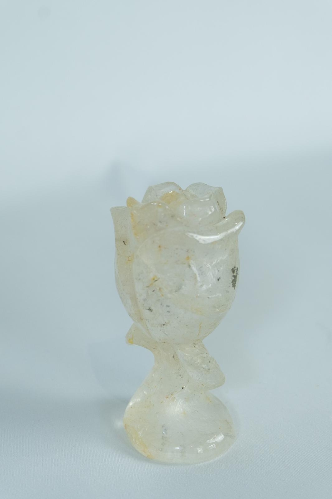 Quartz with fire Quartz Rose Carving