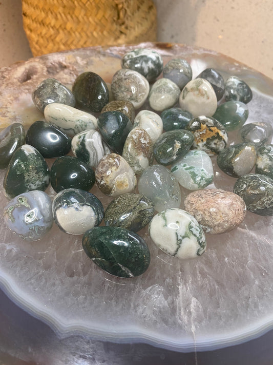 Moss agate large stone