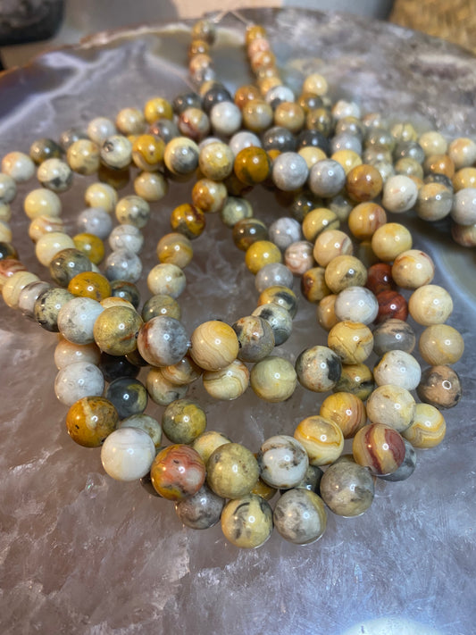 Crazy lace agate bead string