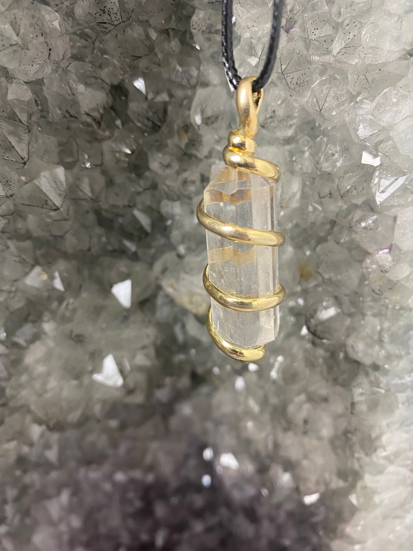 Crystal spiral pendants