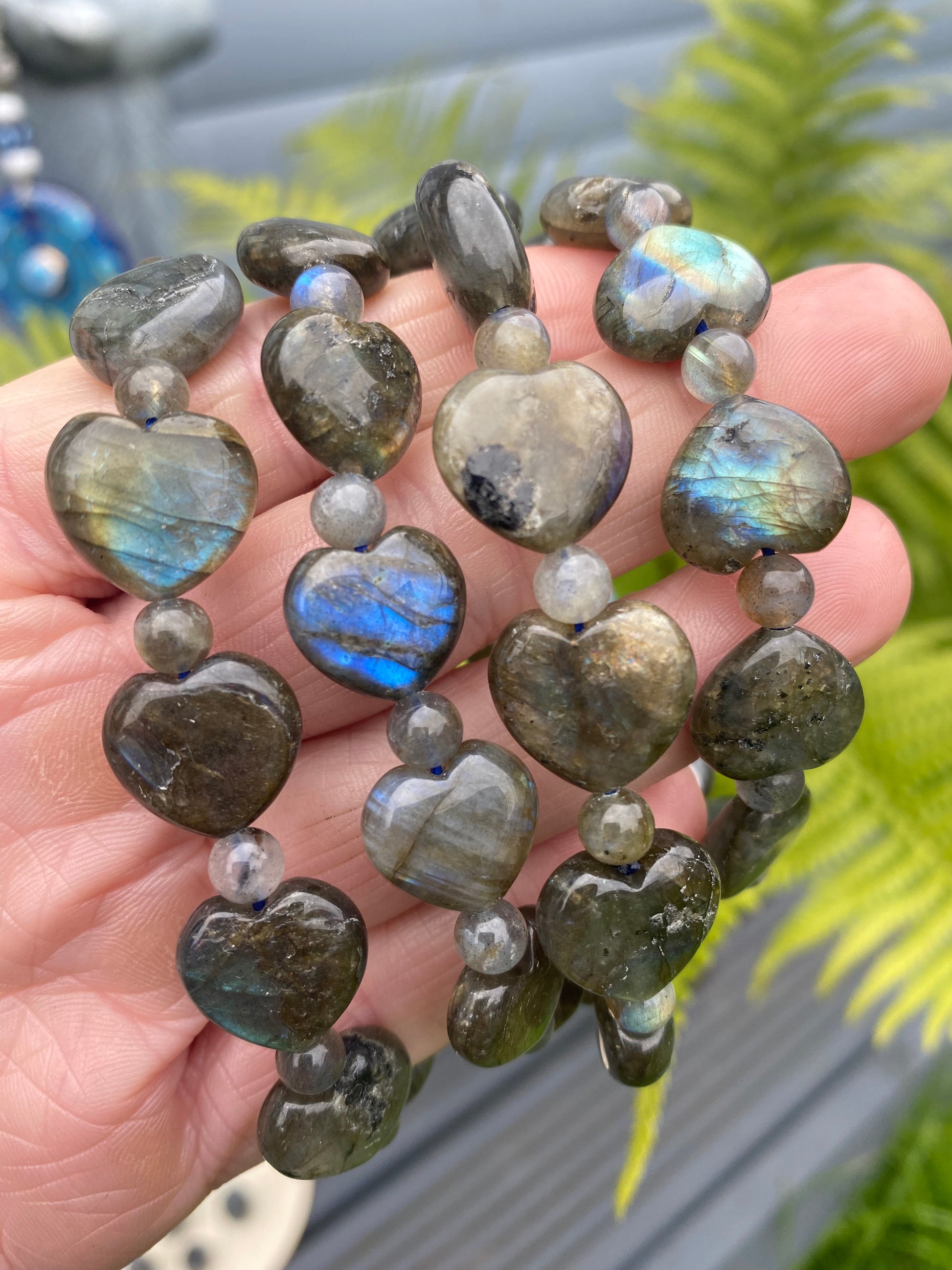 Labradorite heart bracelet