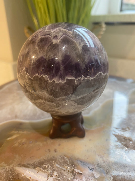 Chevron Amethyst sphere