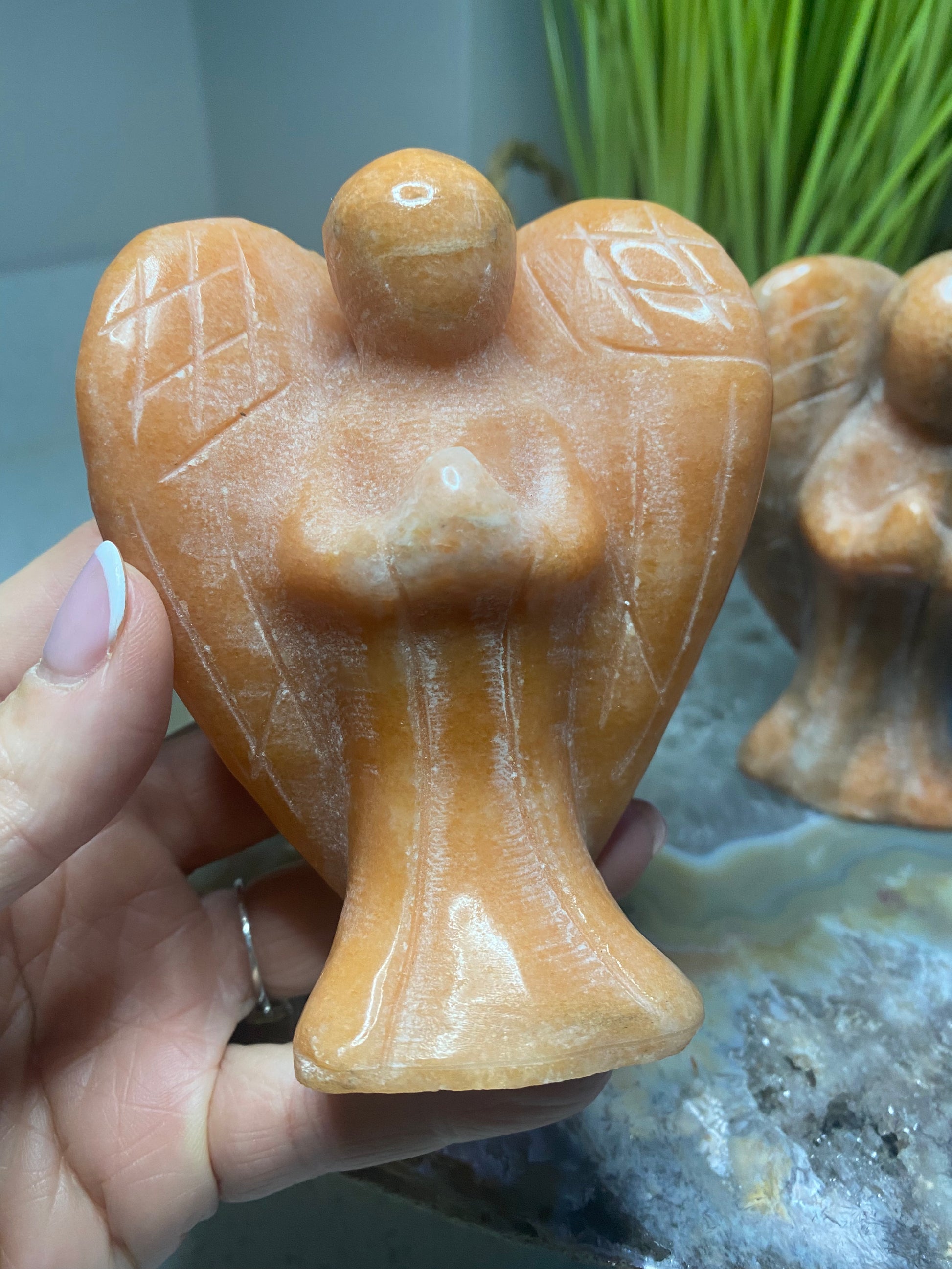 Orange sunstone large angel