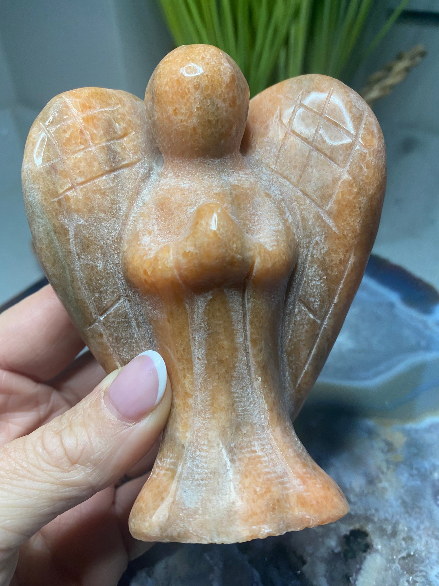 Orange sunstone large angel