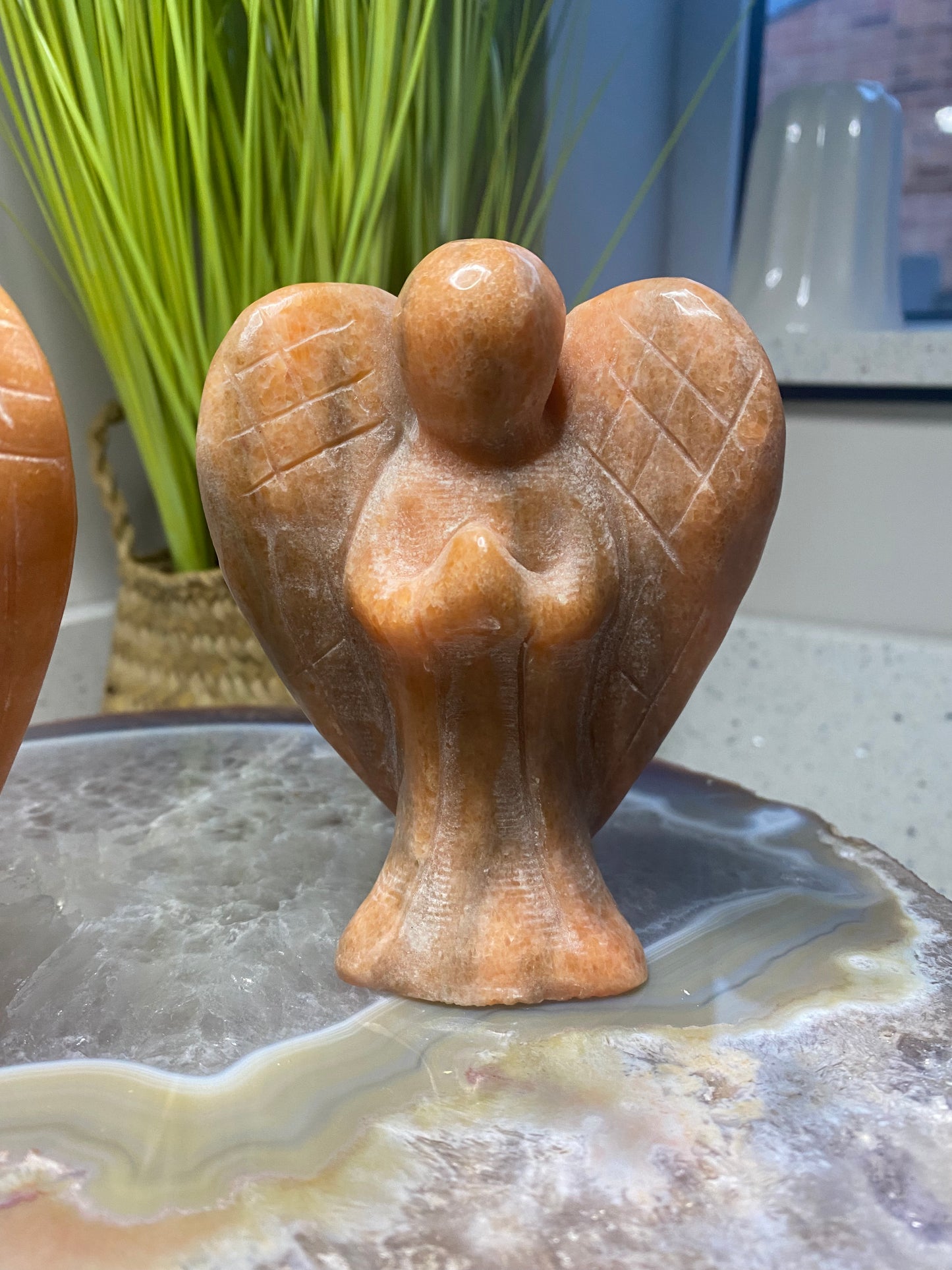 Orange sunstone large angel