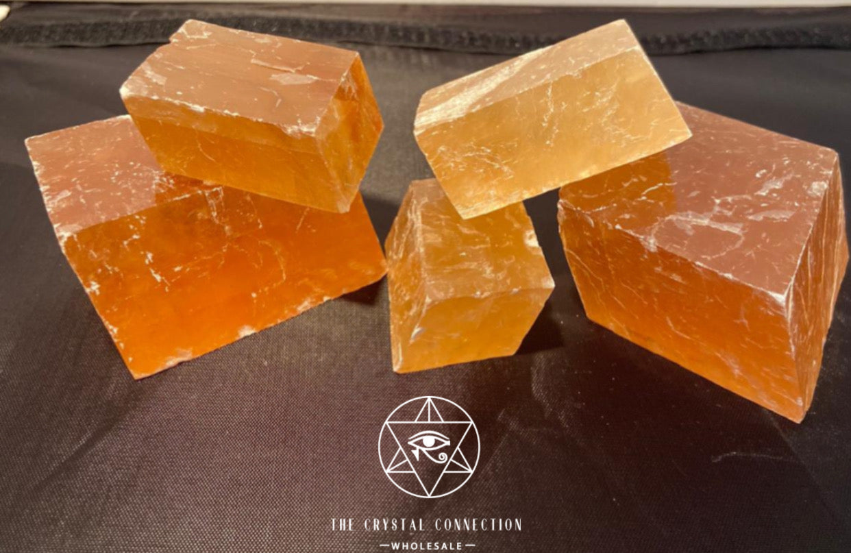 Honey calcite raw 1kg bag